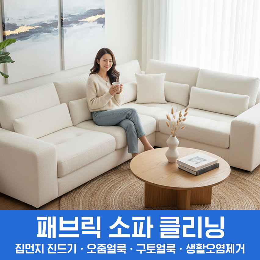 [패브릭소파케어] 전국서비스 패브릭소파 얼룩 생활때 오염제거 스팀케어 살균케어